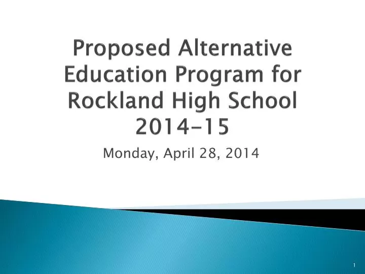proposed alternative education program for rockland high school 2014 15