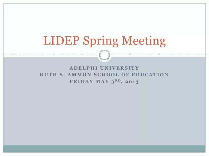 lidep spring meeting