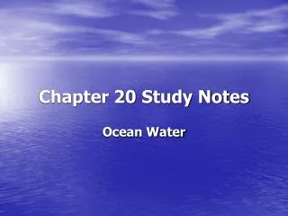 chapter 20 study notes
