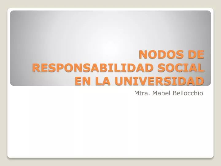 nodos de responsabilidad social en la universidad