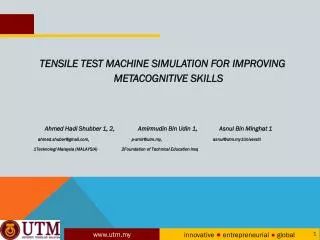 TENSILE TEST MACHINE SIMULATION FOR IMPROVING METACOGNITIVE SKILLS