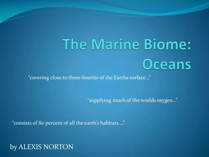 the marine biome oceans