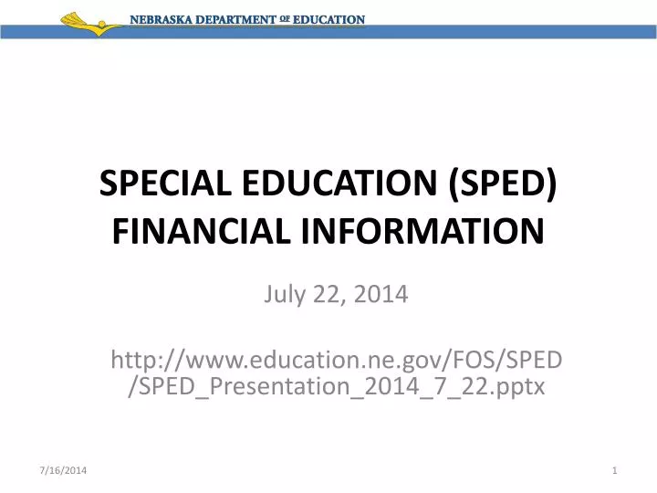 special education sped financial information