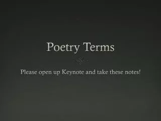 Poetry Terms