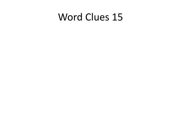 word clues 15
