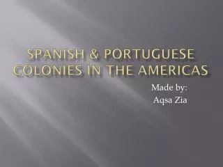 Spanish &amp; portuguese colonies in the americas