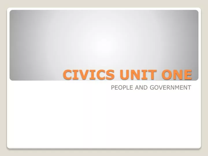 civics unit one