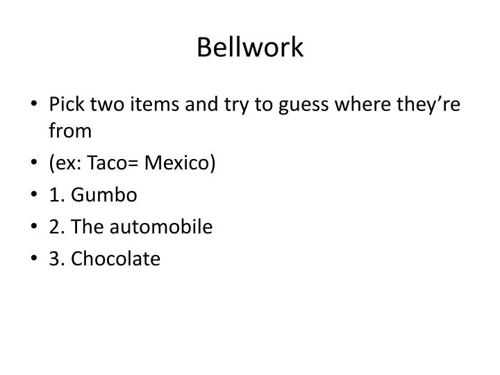 bellwork