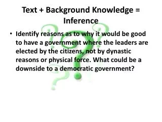 Text + Background Knowledge = Inference