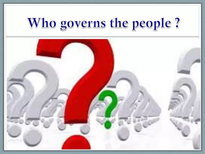 who governs the people