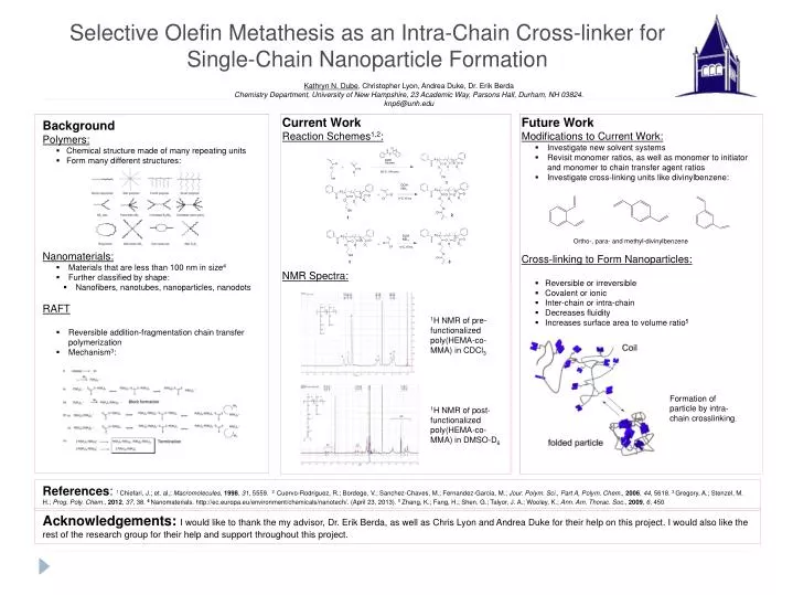 selective olefin metathesis as an intra chain cross linker for single chain nanoparticle formation