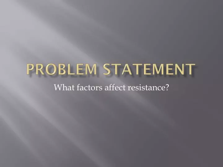 problem statement