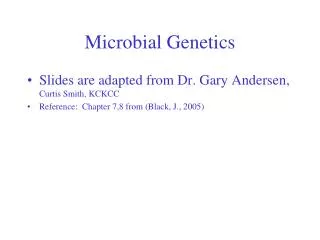 Microbial Genetics