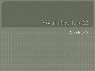 vocabulary list 22