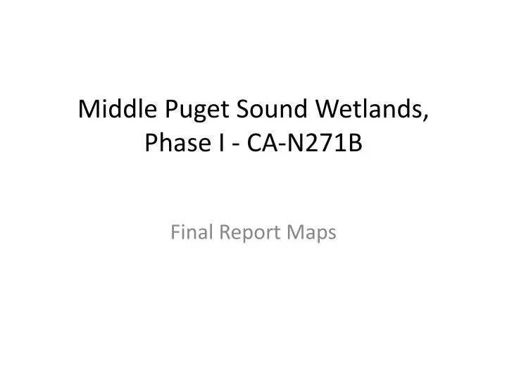 middle puget sound wetlands phase i ca n271b