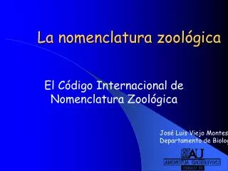 la nomenclatura zool gica