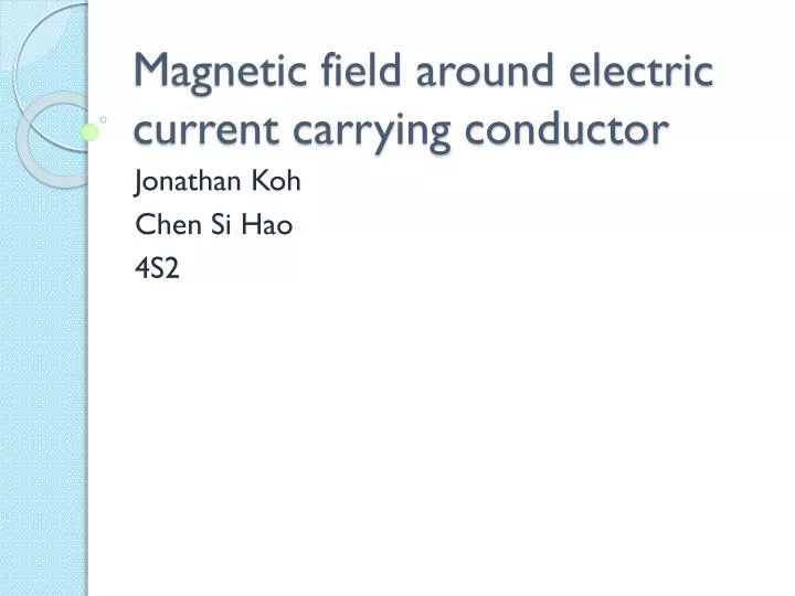 magnetic field around electric current carrying conductor