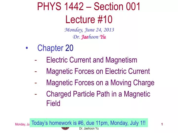 phys 1442 section 001 lecture 10