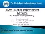 BEAM Practice Improvement Network - slide 1