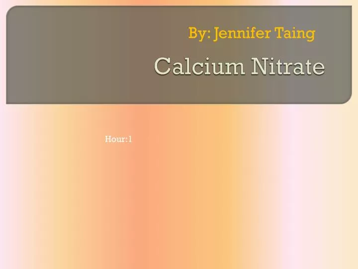 calcium nitrate