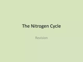 The Nitrogen Cycle