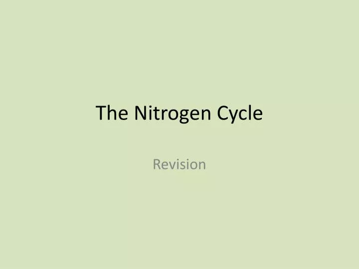 the nitrogen cycle