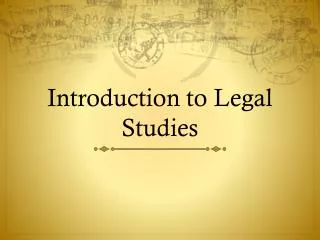 introduction to legal studies