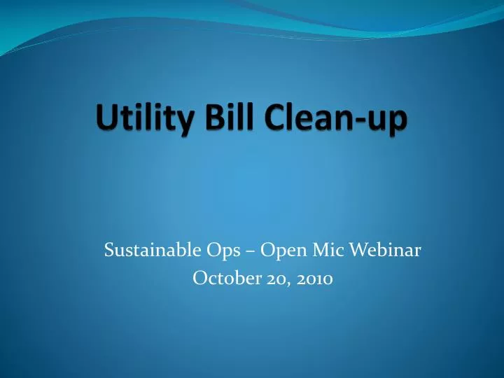 utility bill clean up