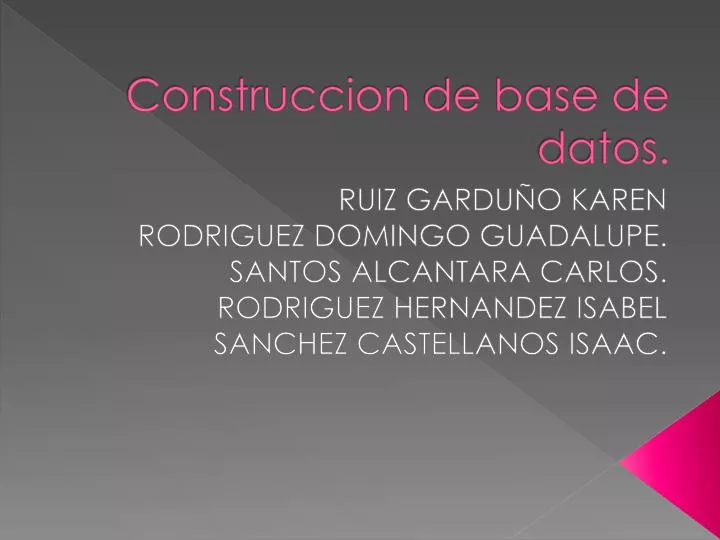 construccion de base de datos