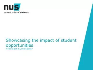 Showcasing the impact of student opportunities Fiona Ellison &amp; Lewis Coakley