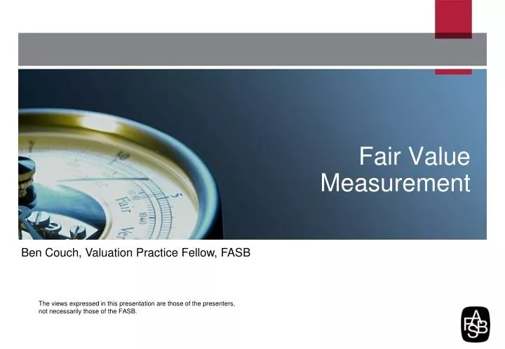 fair value measurement