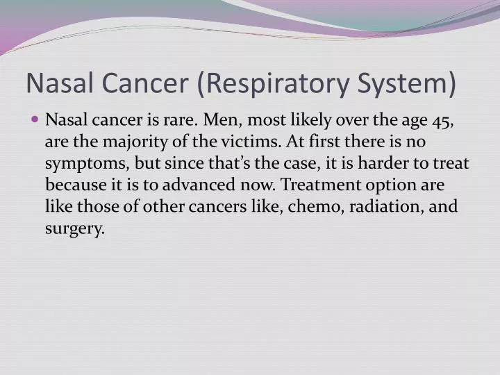 nasal cancer respiratory system