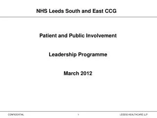 NHS Leeds South and East CCG