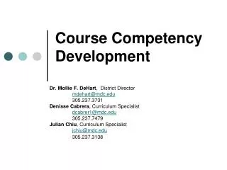 Course Competency Development