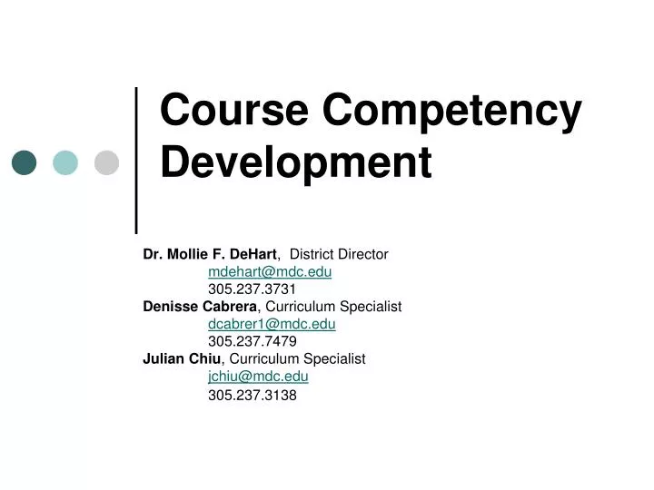 course competency development