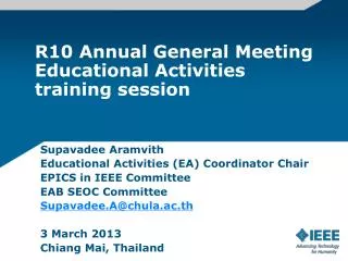 R10 Annual General Meeting Educational Activities training session