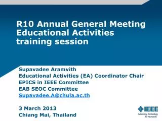 r10 annual general meeting educational activities training session