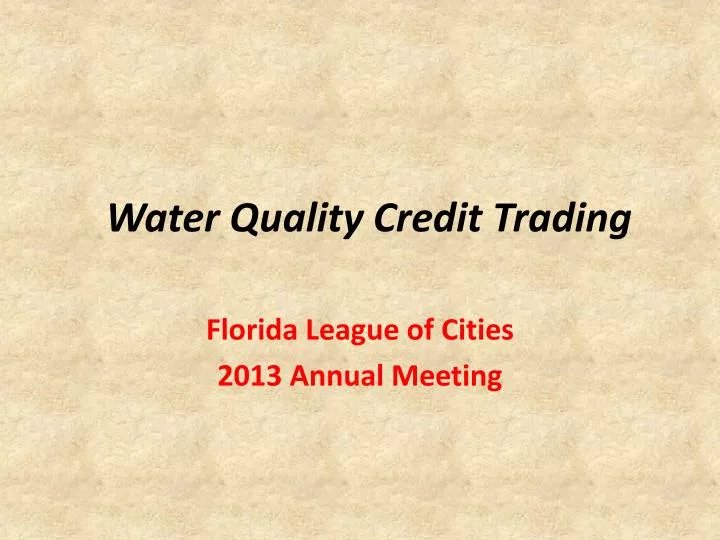 water quality credit trading