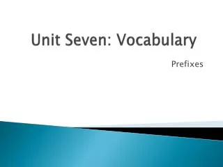 unit seven vocabulary