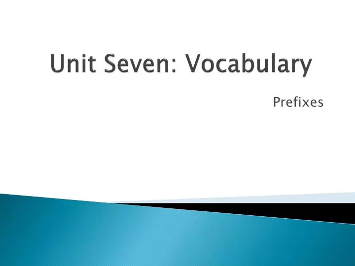 unit seven vocabulary