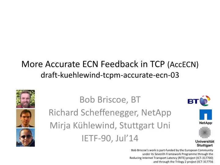 more accurate ecn feedback in tcp accecn draft kuehlewind tcpm accurate ecn 03
