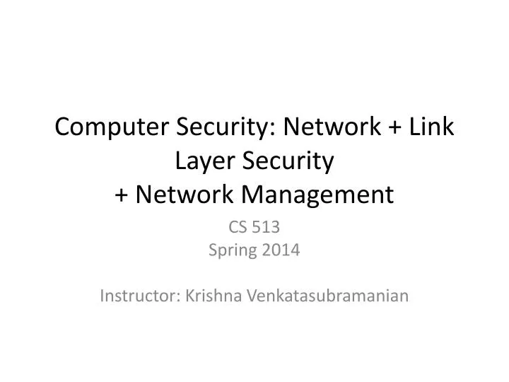 computer security network link layer security network management