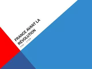 france avant la r volution