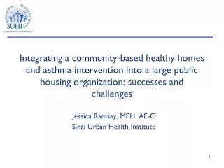 Jessica Ramsay, MPH, AE-C Sinai Urban Health Institute