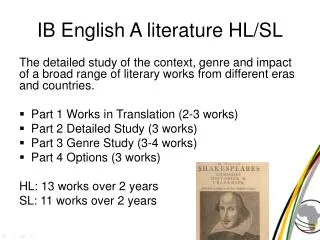 ib english a literature hl sl