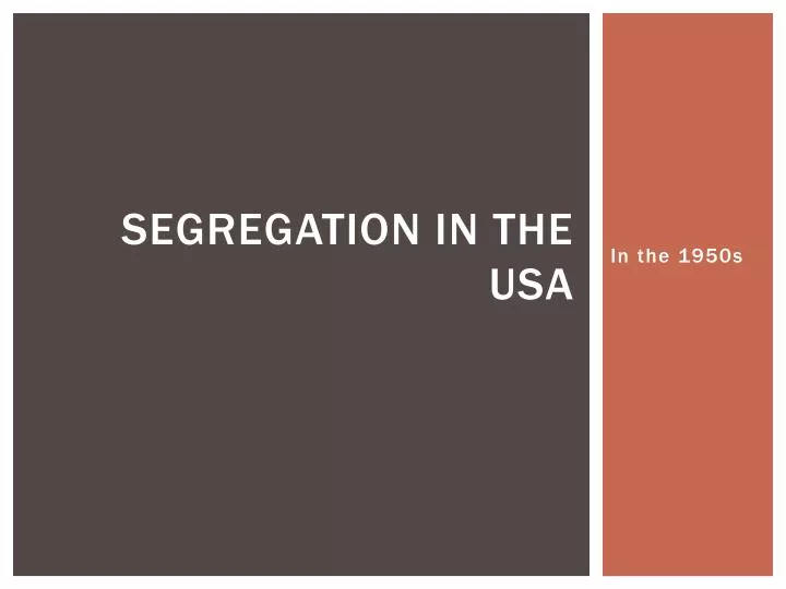 segregation in the usa