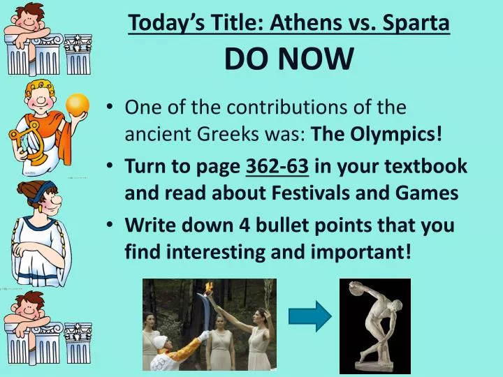 today s title athens vs sparta do now