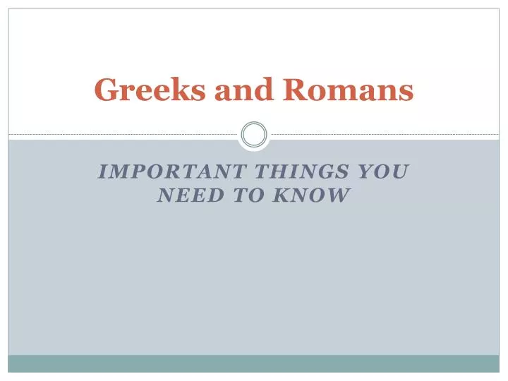 greeks and romans