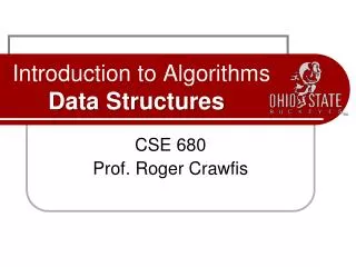 Introduction to Algorithms Data Structures