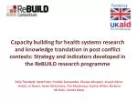 Building Health Systems Capacity in Post-Conflict Contexts: Strategies and Indicators from ReBUILD - slide 1